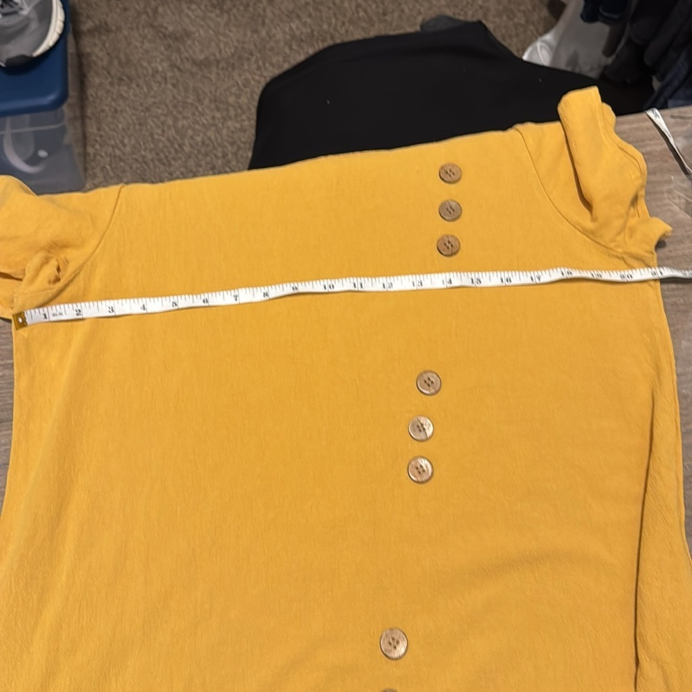 Yellow Dress NWT Emery Rose Dress‎ asymmetrical hem women’s XL lightweight - Picture 10 of 13